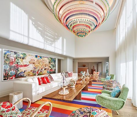 Faena Hotel Miami, Best Hotels In Miami, Faena Hotel, Veranda Magazine, Miami Hotels, Hotel Concept, Luxury Chandelier, Patio Interior, Waiting Area