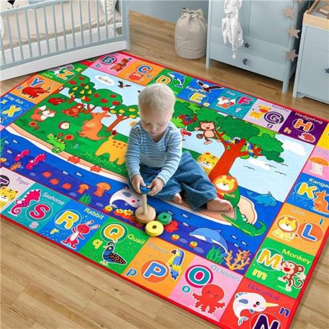 Safe And Healthy- The Cotton Baby Play Mat Is Made Of Super Soft Fabric And Material, Bpa Free, Non-Toxic, No Chemical And Plastic Smelly Odor, Which Provide The Biggest Safety And Health To Babies. Large & Comfortable Play Area For Winter Protection- The Baby Playmat Has 0.6cm Thickness, Measure 59 X 41 Inch, Which Is Perfect Protection For Transforming Any Hard Floor Into A Comfortable Area For Baby’s Playing, Crawling, Sitting, Moving And Tummy Time. The Soft And Comfortable Plush Surface Is Tummy Time Toys, Baby Playmat, Baby Activity Mat, Baby Mirror, Baby Sensory Toys, Toddler Girl Gifts, Playroom Rug, Baby Mat, Newborn Toys