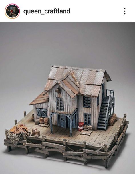 Pretty Minecraft Houses, Halloween Diorama, Fishing Shack, Scale Model Building, Shanty Town, Seaside Garden, Succulent Garden Diy, Sims Building, Model Train Scenery