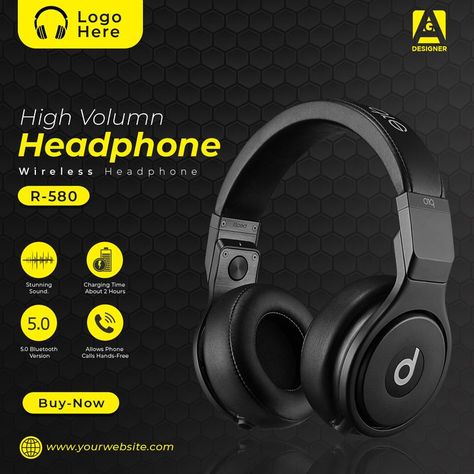 Headphone Post Design #Agdesigner #SocialMedia #PostDesign #HeadphonePost #Banner #InstagramPost #GraphicDesigning Food Web Design, Branding Portfolio, Fashion Poster Design, Social Media Advertising Design, Social Media Design Graphics, Creative Ads, Graphic Design Tutorials, Electronic Items, Fashion Poster