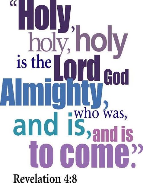 Revelation 4:8 Each of these living beings had six wings, and their wings were covered all over with eyes, inside and out. Day after day and night after night they keep on saying,  “Holy, holy, holy is the Lord God, the Almighty—     the one who always was, who is, and who is still to come.” Revelation 4, Soli Deo Gloria, Favorite Bible Verses, Faith Inspiration, Scripture Quotes, Verse Quotes, Scripture Verses, Bible Verses Quotes, Faith In God