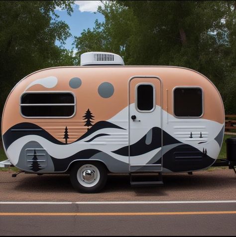 Caravan Paint, Rv Exterior, Camper Trailer Remodel, Vintage Camper Remodel, Diy Camper Remodel, Vintage Campers Trailers, Vintage Caravans, Small Campers, Cool Campers