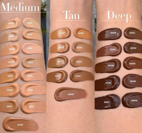 Anastasia Beverly Hills Luminous Foundation Swatches & Loose Powder - Beauty Trends and Latest Makeup Collections | Chic Profile Anastasia Foundation, Makeup Knowledge, Anastasia Beverly Hills Foundation, Man Jewellery, All Skin Colors, Picture Makeup, Bee Makeup, Makeup Classes, Foundation Swatches