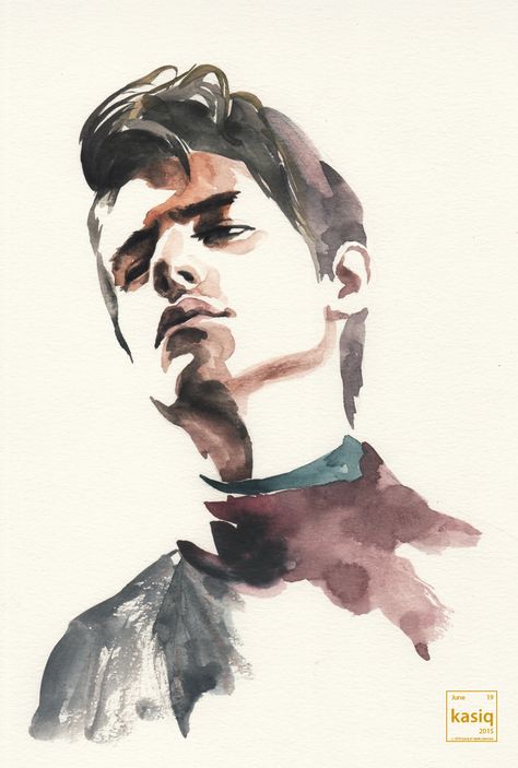 watercolor_portrait on Behance Kasiq Jungwoo, Watercolor Art Face, Watercolor Face, Watercolor Portrait Painting, Photographie Portrait Inspiration, 수채화 그림, Arte Sketchbook, Watercolor Trees, Watercolor Portraits