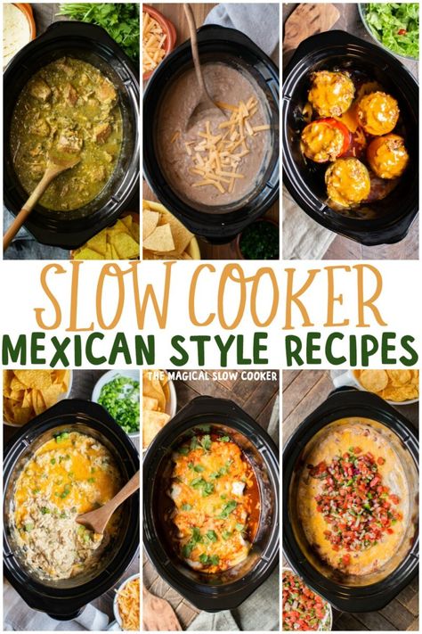 Mexican Style Slow Cooker Recipes Slow Cooker Mexican Recipes, Mexican Slow Cooker, Crockpot Recipes Mexican, Slow Cooker Mexican, Magical Slow Cooker, The Magical Slow Cooker, Crockpot Dishes, Mexican Food Recipes Easy, Easy Slow Cooker Recipes