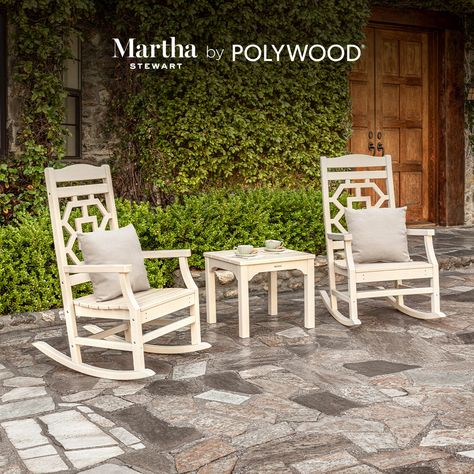 POLYWOOD Rocking Chair Front Porch, Outdoor Rocking Chair, Rocking Chair Set, Feature Chair, Outdoor Rocking Chairs, Rocking Chairs, Martha Stewart, Furniture Collection, Outdoor Patio Furniture