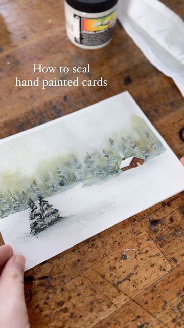 Hand Painted Cards, Painted Cards, Happy Painting, Hand Painted Card, Paint Cards, December 19, Glass Frame, Happy Paintings, Color Painting