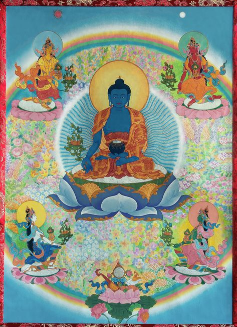 Medicine Buddha Healing Meditation — Pure Land Farms Buddhist Scriptures, Medicine Buddha, Mahayana Buddhism, Thangka Painting, Tibetan Art, The Buddha, Tibetan Buddhism, Buddha Art, Buddhist Art