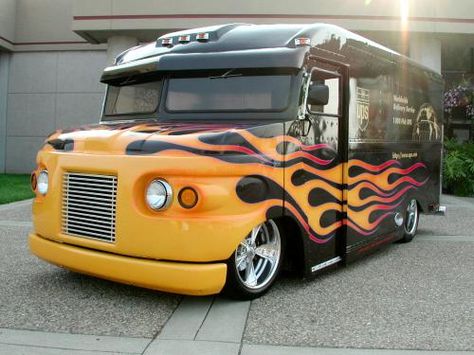 Ups Truck, Hot Rod Truck, Step Van, Custom Big Rigs, Panel Truck, Cool Car, Cool Vans, Weird Cars, Rat Rods