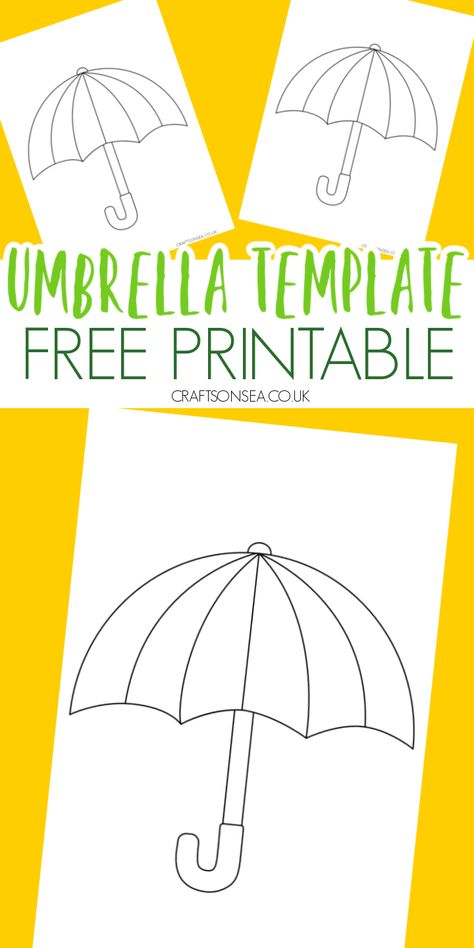 Free Umbrella Template - Crafts on Sea Fruits Pictures, Umbrella Template, Rain Crafts, Spring Umbrella, Umbrella Craft, Kids Arts And Crafts, Prek Crafts, Preschool Weather, Weather Crafts