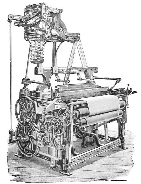 Edmund Cartwright's Calico Power Loom - This machine helped to shape the textile industry during the early days of the Industrial Revolution in Great Britain. Industrial Revolution Lessons, Mechanical Loom, Power Loom Machine, Cotton Mill, Weaving Machine, Dobby Fabric, Project Gutenberg, Classical Conversations, Textile Industry