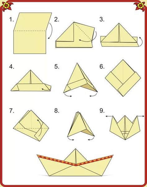 Tutorial Origami, Origami Boat, Kids Origami, Origami Patterns, Instruções Origami, Origami Animals, Paper Crafts Origami, Origami Tutorial, Miniature Crafts