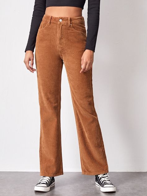 High Waist Slant Pocket Cord Pants Clothing Shop Interiors, High School Outfit Ideas, Corduroy Pants Outfit, Y2k Trousers, Wide Leg Pants Women, Cord Pants, Taylor Swift Tour Outfits, Cute Outfits With Jeans, Cord Trousers