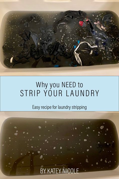 How To Deep Clean Clothes, Clothing Stripping Recipe, Deep Cleaning Clothes, Strip Clothes Recipe, Strip Clothing Recipe, Deep Clean Clothes, How To Strip Clothes In Washer, Clothes Stripping Recipe Diy, Soak Clothes In Tub