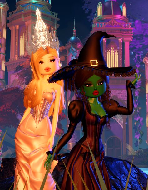 Wicked dress to impress outfit   #wicked #dti #dresstoimpress #arianagrande #cynthiaerivo #elphaba #glinda #roblox #fashion #costume Wicked Dress To Impress, Glinda And Elphaba Costume, Wicked Pfp, Elphaba Costume, Elphaba Glinda, Glinda Costume, Elphaba Wicked, Glinda Wicked, Wicked Glinda