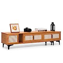 Mid Century Modern Tv Console, Rattan Style, Tv Stand Cabinet, Bamboo Shelf, Tv Stand With Storage, Tv Stands And Entertainment Centers, Living Room Cabinets, Tv Console, Media Room