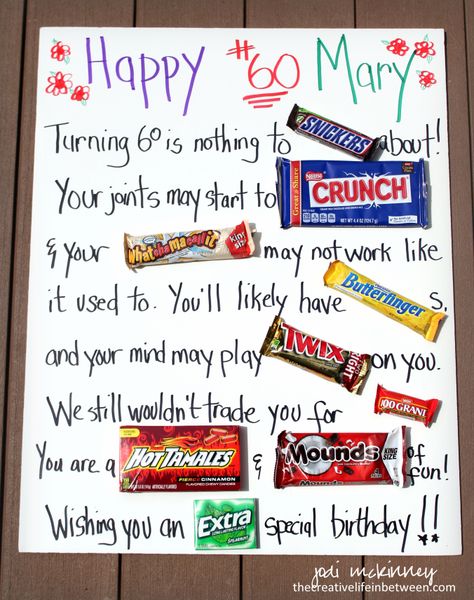 Creative Inspiration in Food, Watercolor, Photography, Writing and Life in Between. Birthday Card With Candy, Candy Bar Cards, Candy Birthday Cards, Candy Posters, Candy Bar Poster, Watercolor Photography, 60th Birthday Poster, Moms 60th, Homemade Birthday Gifts