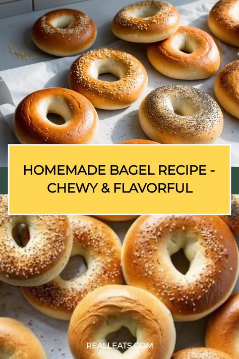 Bake perfect homemade bagels with our easy recipe. Enjoy chewy bagels with your favorite toppings every morning! Oven Baked Bagels, Beagles Recipe, Best Bagels Recipe, Soft Bagels Recipe Homemade, Bagel Recipe With All Purpose Flour, Easy Begal Recipe, 4 Ingredient Bagel Recipe, Homemade Bagels All Purpose Flour, Quick Easy Bagel Recipe