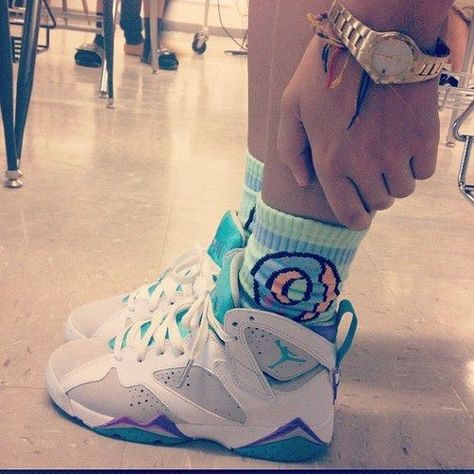 #7's #goldwatch #Donutsocks Curvy Petite Fashion, Jordan 7, Nike Lunar, Nike Shoes Outlet, Gym Shoes, Air Jordan Shoes, Shoes Outlet, Nike Huarache, Nike Outfits