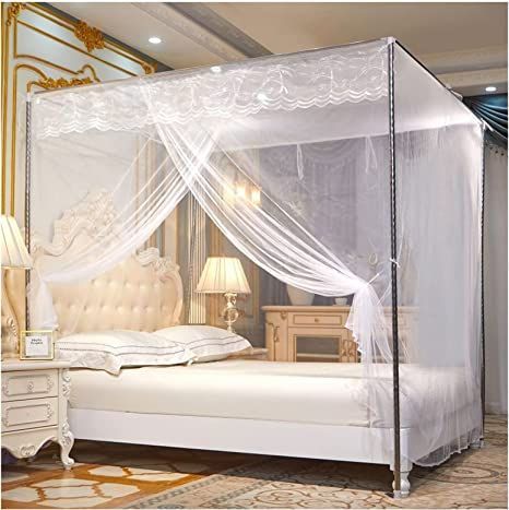 Mosquito Net Bed Bedroom Designs, Mosquito Net Bedroom, Bed Netting, Mosquito Net Bed, Full Bedroom, Bed Net, Canopy Bed Curtains, Bed Design Ideas, Canopy Bed Frame