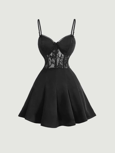 Cute Black Dresses Short, Nicole Lewis, Fame Clothes, Spring Summer Capsule Wardrobe, Cute Black Dress, Cute Dress Outfits, Mode Inspo, Lace Cami, Really Cute Outfits