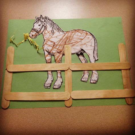 Horse Craft.    /Cute EL./ Horse Themed Activities, Horse Crafts For Preschoolers, Preschool Farm Crafts Art Projects, Horse Crafts Preschool, Rodeo Crafts For Kids, Horse Activities For Toddlers, Horse Preschool Craft, Horse Arts And Crafts, Horse Crafts For Toddlers