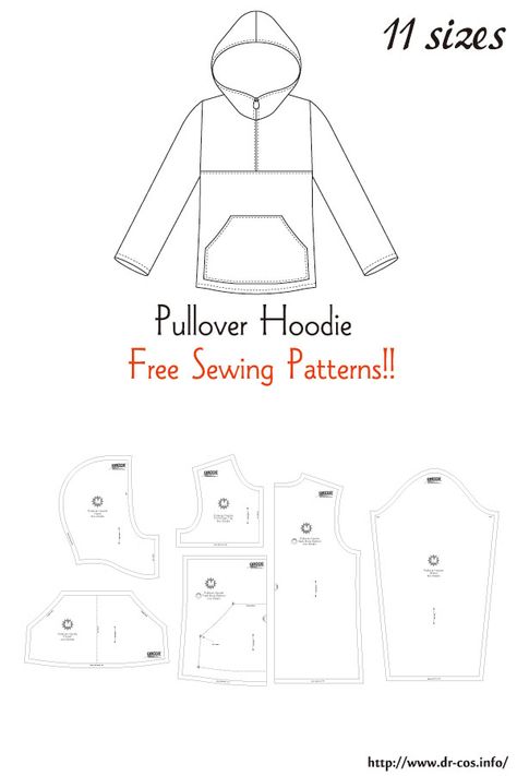 This is the pattern of a Pullover Hoodie. inch size(letter size) Ladies'-S,M,L,LL/Men's-L,LL cm size(A4 size) Children's-100,120,140/Ladies'-S,M,L,LL/Men's-L,LL Mens Hoodie Pattern Sewing, Hoodies Sewing Pattern, How To Sew Hoodie Free Pattern, Hoodie Design Pattern, Free Hoodie Pattern, Sew Hoodie Pattern, How To Sew Hoodies, Making A Hoodie, Sewing Patterns Hoodie