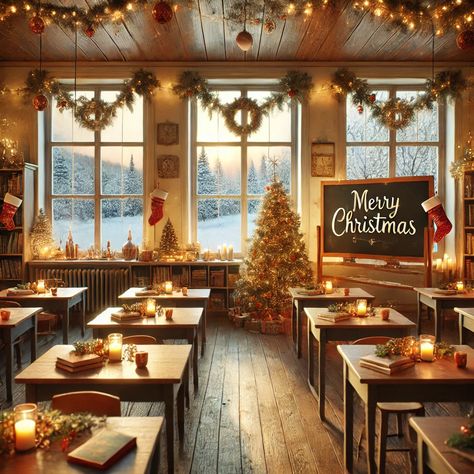 Boarding School Christmas, Christmas Classroom Aesthetic, Cozy Art Classroom, Schoolhouse Christmas, Hygge Classroom High School, Elementary School Holiday Shop, Classroom Environment Preschool, Cozy Classroom Ideas, Cozy Classroom Ideas High School