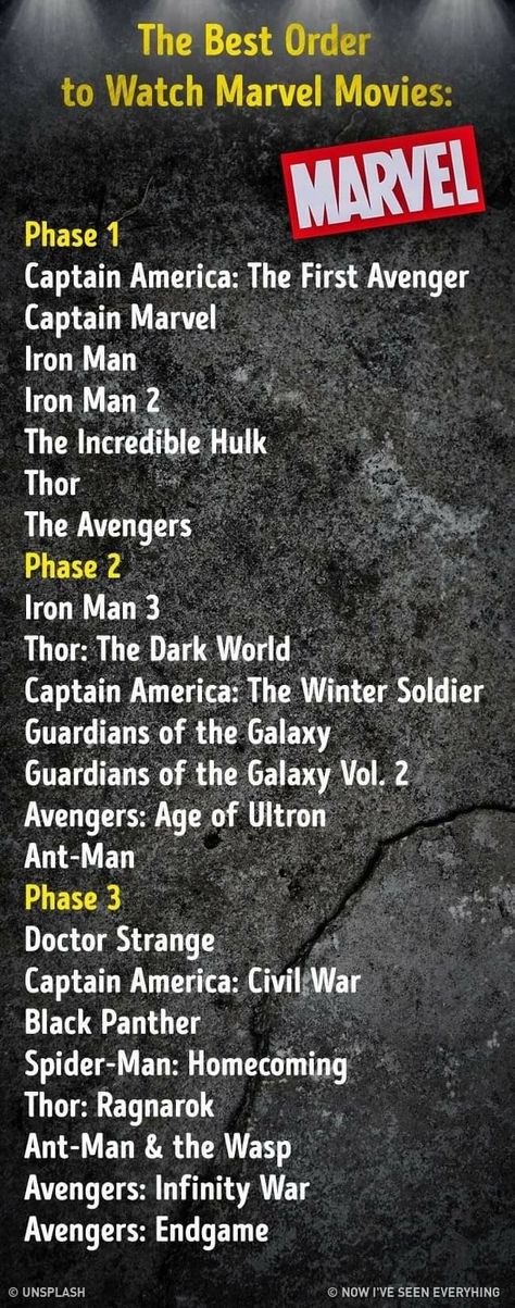 Order To Watch Marvel Movies, Avengers Movies In Order, Marvel Movies List, Marvel Phase 1, All Marvel Movies, Marvel Movies In Order, Film Marvel, Avengers Movie, Marvel Phases