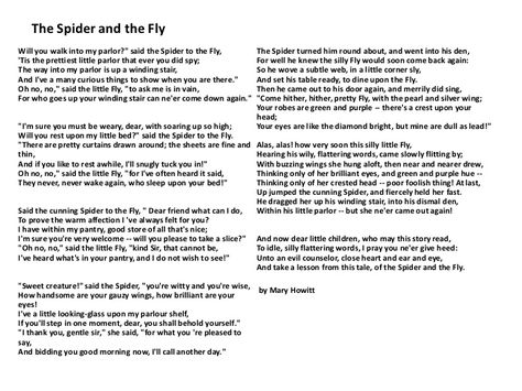 The genre of the Spider and the Fly falls under poetry. Spider Poem, The Spider And The Fly, Spider And The Fly, Prehistoric Man, Poetry For Kids, Best Poems, Story Prompts, The Spider, Meaningful Messages