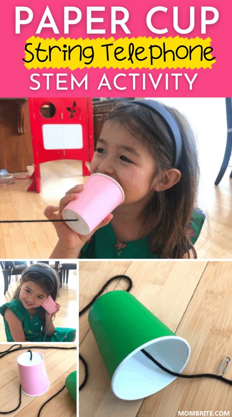 Camera Activities For Preschool, 1st Grade Enrichment Activities, Cup Activities For Kids, Paper Cup Telephone, Paper Cup Phone, Technology Activities For Kids, Stem Activities Elementary, Kindergarten Science Projects, Stem Activity For Kids