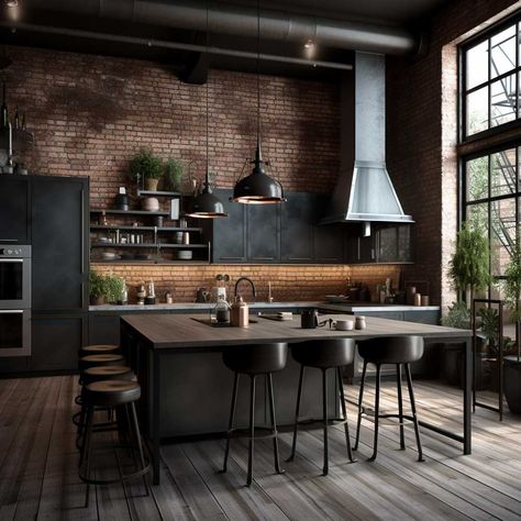 8+ Ways to Infuse Style into Your Modern Grey Kitchen • 333+ Images • [ArtFacade] New York Loft Kitchen, Loft Kitchen Ideas, Loft Apartment Kitchen, Loft Kitchens, Warehouse Kitchen, Modern Grey Kitchen, Two Tone Kitchen Cabinets, Industrial Style Interior, Серая Кухня