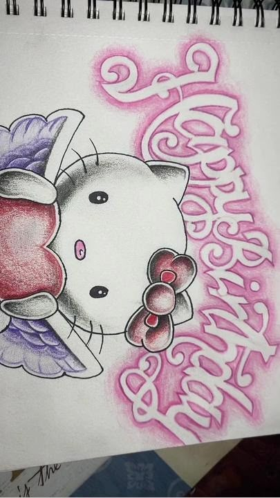 Chicano Drawings, Kitty Drawing, Graffiti Style Art, Hello Kitty Drawing, Studio Ghibli Movies, Chicano Art, Ghibli Movies, Book Art Drawings, Drawing Inspo