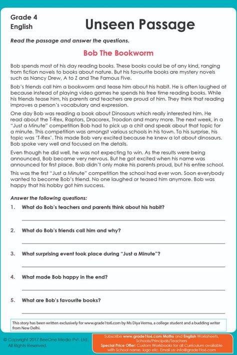 Comprehension Passage Class 4, Comprehension Class 4, Unseen Passage In English Class 4, Comprehension Passage For Class 5, Unseen Passage In English For Class 5, Comprehension Grade 4 English, Unseen Passage In Hindi Class 4, Unseen Passage In English Grade 3, Comprehension For Class 6