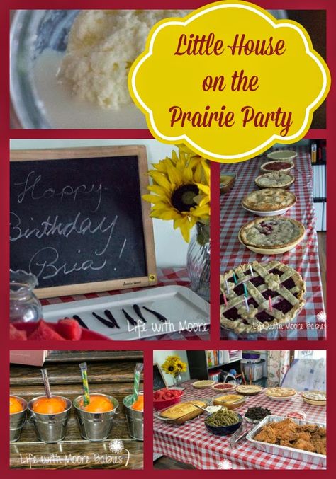 Little House on the Prairie Party - Cute ideas for a "Mary and Laura" birthday party. Complete with birthday pie. Birthday Pie, Pioneer Activities, Birthday Pies, Kids Book Club, Little House On The Prairie, Book Party, Party Summer, Girl Birthday Party, Childrens Party