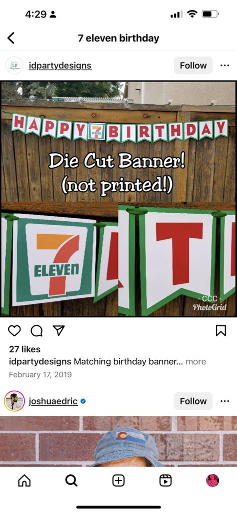 7/11 Birthday Party, 7 11 Party, Eleventh Birthday, 7 Eleven, 7 11, Birthday Banner, 1st Birthday, Birthday Parties, Party Ideas