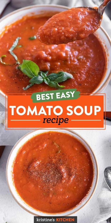 Best Tomato Soup Recipe, Easy Homemade Tomato Soup, The Best Tomato Soup, Quick Tomato Soup, Delicious Tomato Soup, Tomato Soup From Scratch, Easy Tomato Soup Recipe, Homemade Tomato Soup Recipe, Best Tomato Soup