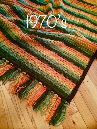 Ravelry: creativedesign's 1970s Style Retro Throw Retro Blanket, Crochet Pattern Written, 8 Track Tapes, Temperature Blanket, 1970s Style, Blanket Crochet Pattern, Harvest Gold, I Love This Yarn, Movie Tickets