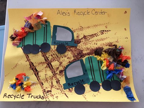 Recycle truck preschool craft community helpers Community Helpers Art, Recycled Crafts Kids Preschool, Recycle Preschool, Preschool Community Helpers Theme, Community Helpers Preschool Crafts, Community Helper Lesson, Community Helpers Crafts, Community Helpers Preschool Activities, Recycling Activities