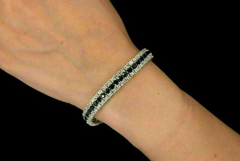 Narnia Jewelry, Black Diamond Bracelet, Silver Diamond Bracelet, Engraved Pendant, Diamond Tennis Bracelet, Black Bracelets, Dainty Bracelets, Princess Diamond, Tennis Bracelet Diamond