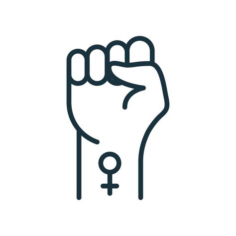 symbole du mouvement féministe. poing fort levé avec le symbole du sexe féminin. pouvoir des filles, icône de la ligne de protestation féminine. signe du féminisme et de l'égalité des femmes. illustration vectorielle. Women Empowerment Symbols, Female Gender Symbol Tattoo, Symbols Of Feminism, Line Art Feminism, Feminism Symbol, Feminist Symbol, Citations Instagram, Heart Beat, Womens Rights