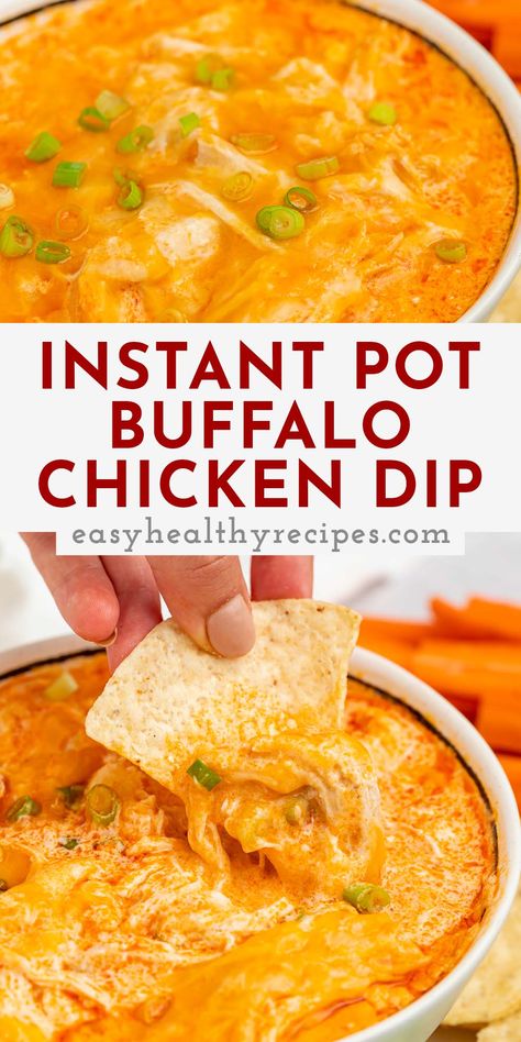 Buffalo Chicken Dip Easy Recipes, Instant Pot Healthy, Instant Pot Buffalo Chicken, Healthy Buffalo Chicken Dip, Buffalo Chicken Dip Easy, Chicken Dip Recipe, Buffalo Chicken Dip Recipe, Instant Pot Pasta Recipe, Healthy Buffalo Chicken