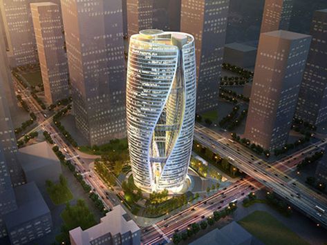 Architect- Zaha Hadid Structure located in the Lize Financial Buisness District in Beijing, China Construction started- 2015 Leeza Soho, Zaha Hadid Architects, Zaha Hadid, Burj Khalifa, Architectural Digest, Beijing, Soho, Skyscraper, Multi Story Building