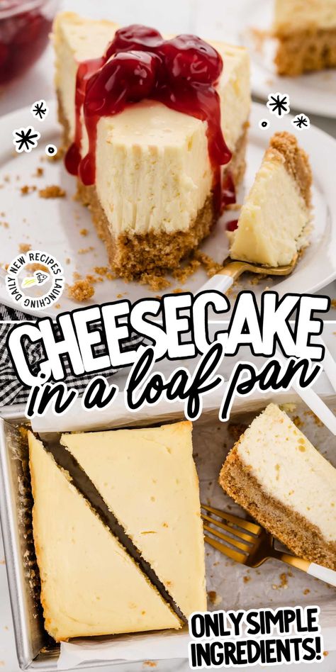 Created by experts with over ten years of culinary experience, this easy-to-make recipe for Cheesecake In a Loaf Pan with a buttery graham cracker crust is perfect for any occasion! Cheesecake Loaf Pan, Loaf Pan Cheesecake, Sheet Pan Cheesecake, Cheesecake Loaf, Pan Cheesecake, Unique Cheesecake, Recipe For Cheesecake, Cream Cheese Cheesecake, Cheesecake Lovers