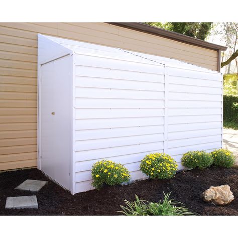 Yardsaver 4 x 10 ft. Steel Storage Shed Pent Roof Eggshell - Walmart.com - Walmart.com Curved Pergola, Pergola Diy, Steel Storage Sheds, Lean To Shed, Wood Storage Sheds, Lean To, Metal Storage Sheds, Storage Shed Plans, Shed Kits