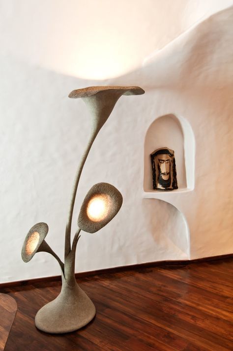 Unusual Lamps, Cob House, Paper Light, Earthship, Eco Design, Diy Lamp, Light Fittings, Lamp Design, Soft Lighting