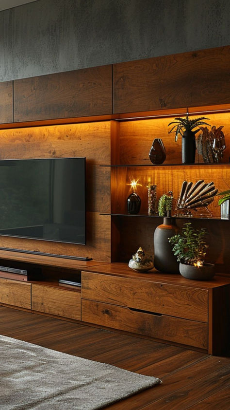 Visionary Viewing: 40 TV Unit Trends to Watch in 2024 Bedroom Tv Mount Ideas, Television Unit Design, Tv Mount Ideas, Best Tv Unit, Tv Unit Design Ideas, Industrial Lounge, Wooden Tv Unit, Wood Tv Unit, Fiji Resort