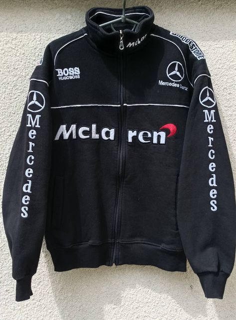 Vintage Mercedes McLaren F1 jacket | Grailed Mclaren Racing Jacket, F1 Jacket Mclaren, Mclaren F1 Jacket, Mclaren Jacket Vintage, Vintage F1 Merch, Mclaren Clothes, Car Jacket, Mercedes Jacket, Vintage F1 Jacket