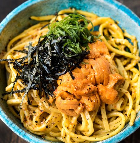 Uni (Sea Urchin) Pasta - WILD GREENS & SARDINES Uni Sea Urchin, Health Cooking, Elegant Food, Christmas Dinner Menu, The End Of An Era, Dinner Recipes Easy Quick, End Of An Era, Sushi Recipes, Sea Urchin