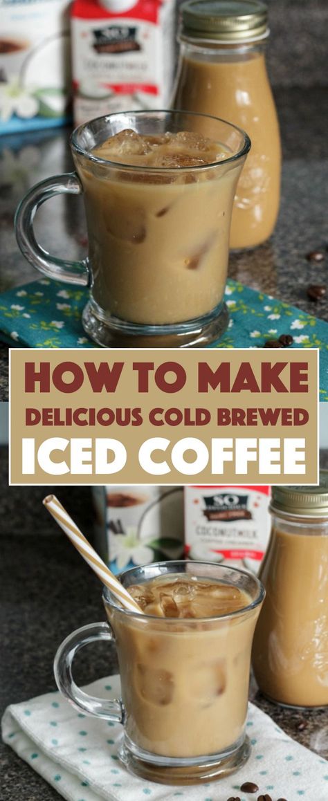 Brew Iced Coffee, Homemade Iced Coffee, Vanilla Iced Coffee, Coffee Protein Shake, Cold Brew Iced Coffee, Iced Coffee Recipes, Making Cold Brew Coffee, Iced Coffee At Home, How To Make Ice Coffee